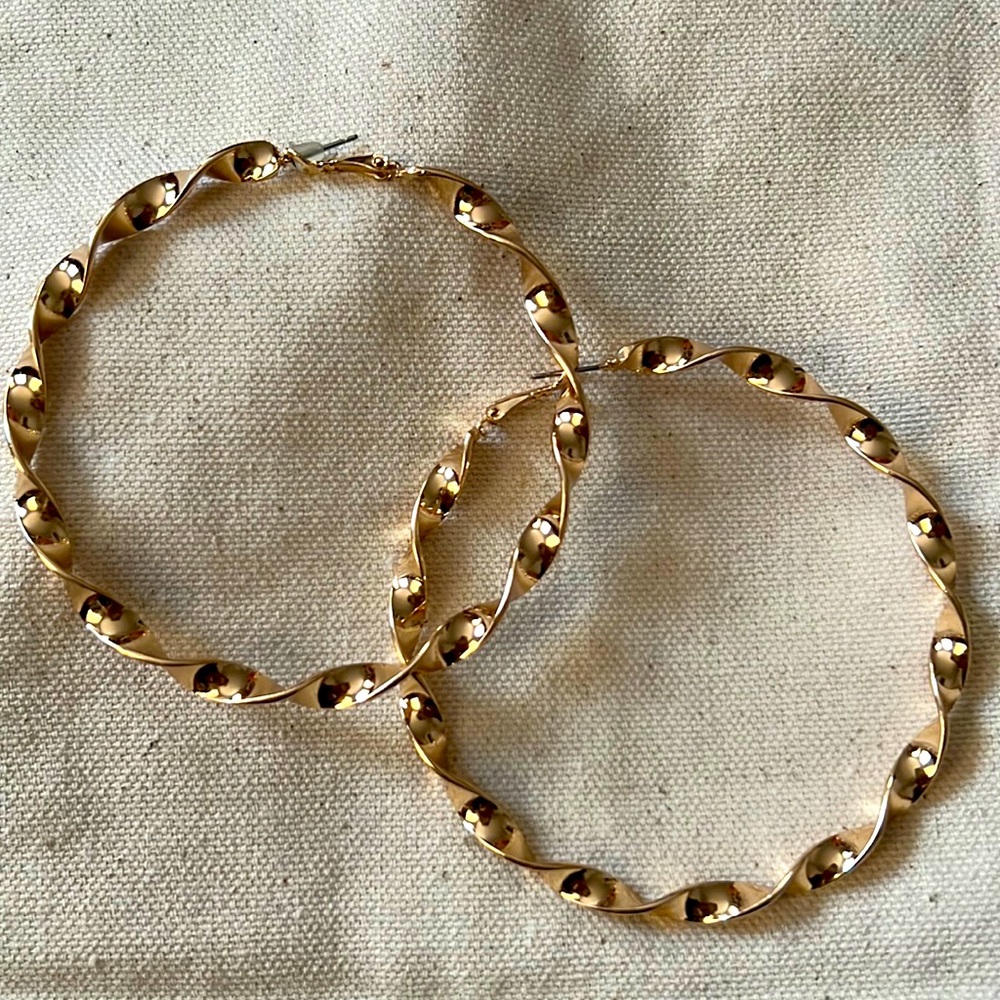 Gold oversized hoops